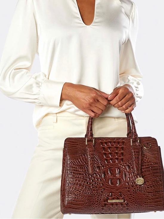 Brahmin Finley Satchel Melbourne Pecan & Ady Wallet - Picture 14 of 16